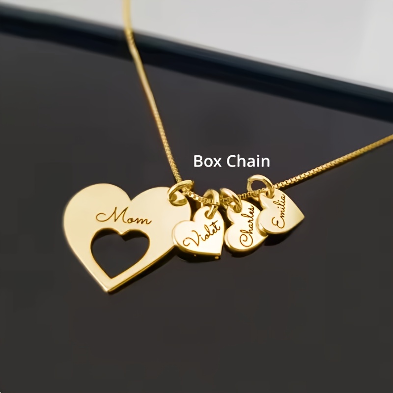 Personalized Heart-Shaped Mom Name Necklace